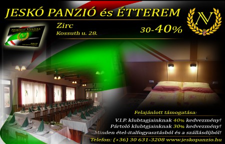 Zirc ***JESKÓ PANZIÓ és ÉTTEREM 30-40%